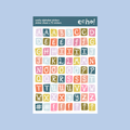 Swirly Alphabet Sticker Sheet V2