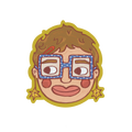 Girl with Glasses Sticker