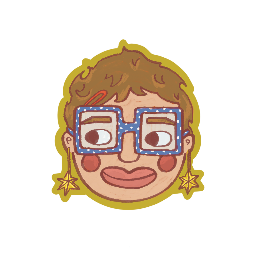 Girl with Glasses Sticker